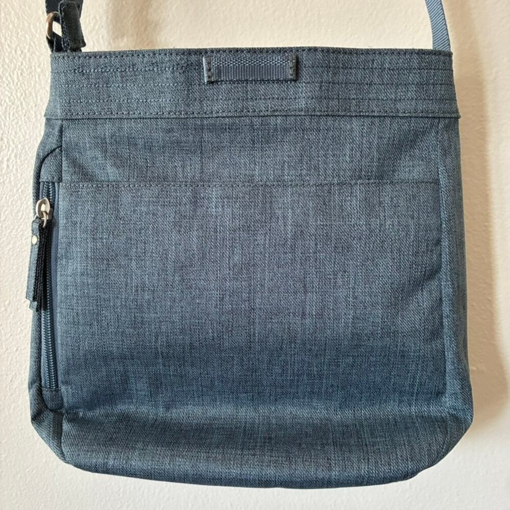 Haiku RFID Crossbody Bag Blue Gray Travel Purse Nylon Adjustable Strap - Picture 5 of 12